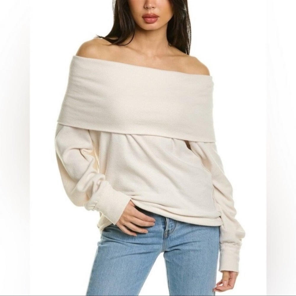 NWT Free People Hazy Heart Off The Shoulder Thermal Top